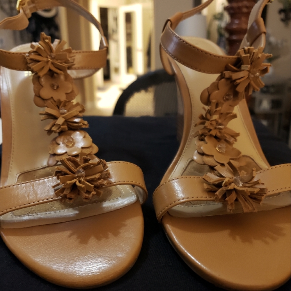 Cute leather wedge sandals